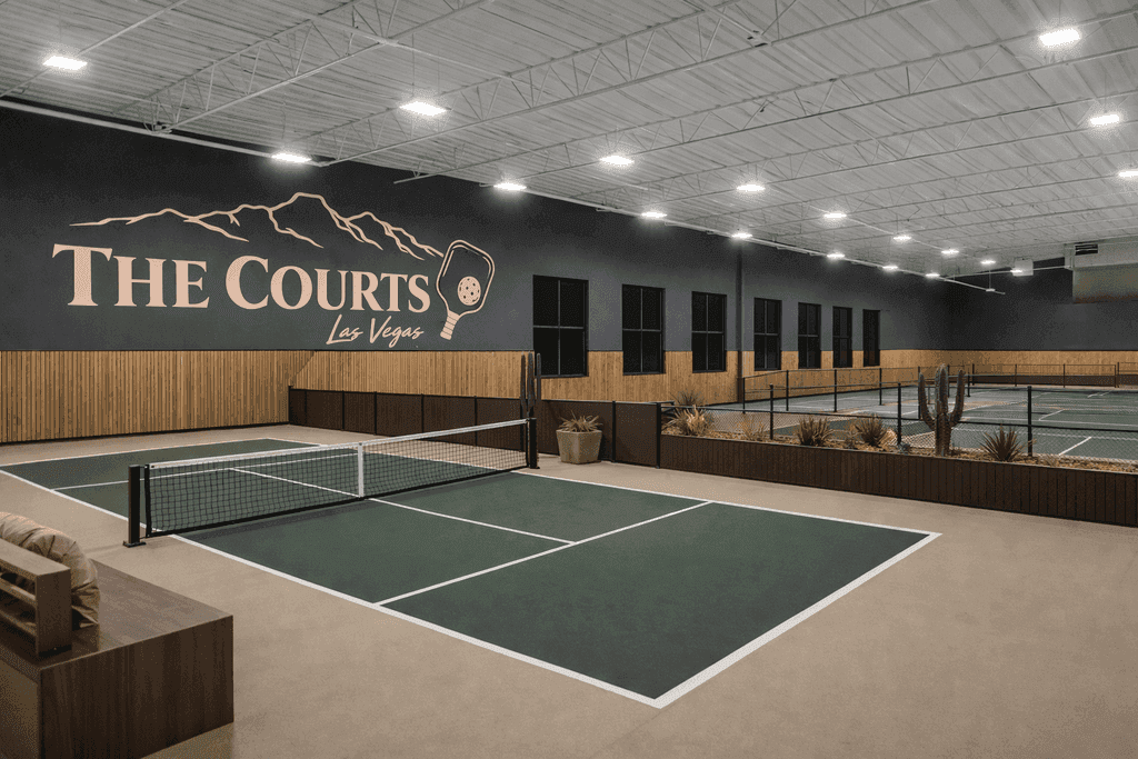 Indoor pickleball courts in Las Vegas at The Courts LV